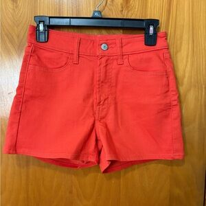 Old Navy Bright Orange Denim Shorts College Sports Wear High Rise - Size 0
